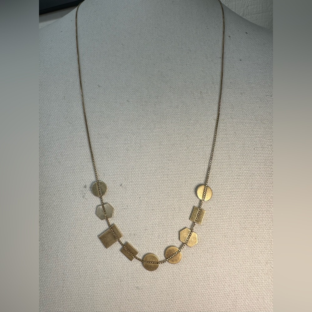 Adjustable goldtone minimalist disc necklace